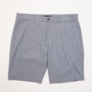 Travis Mathew Mens Golf Shorts Flat Front Blue Palm Trees Polyester Size 40